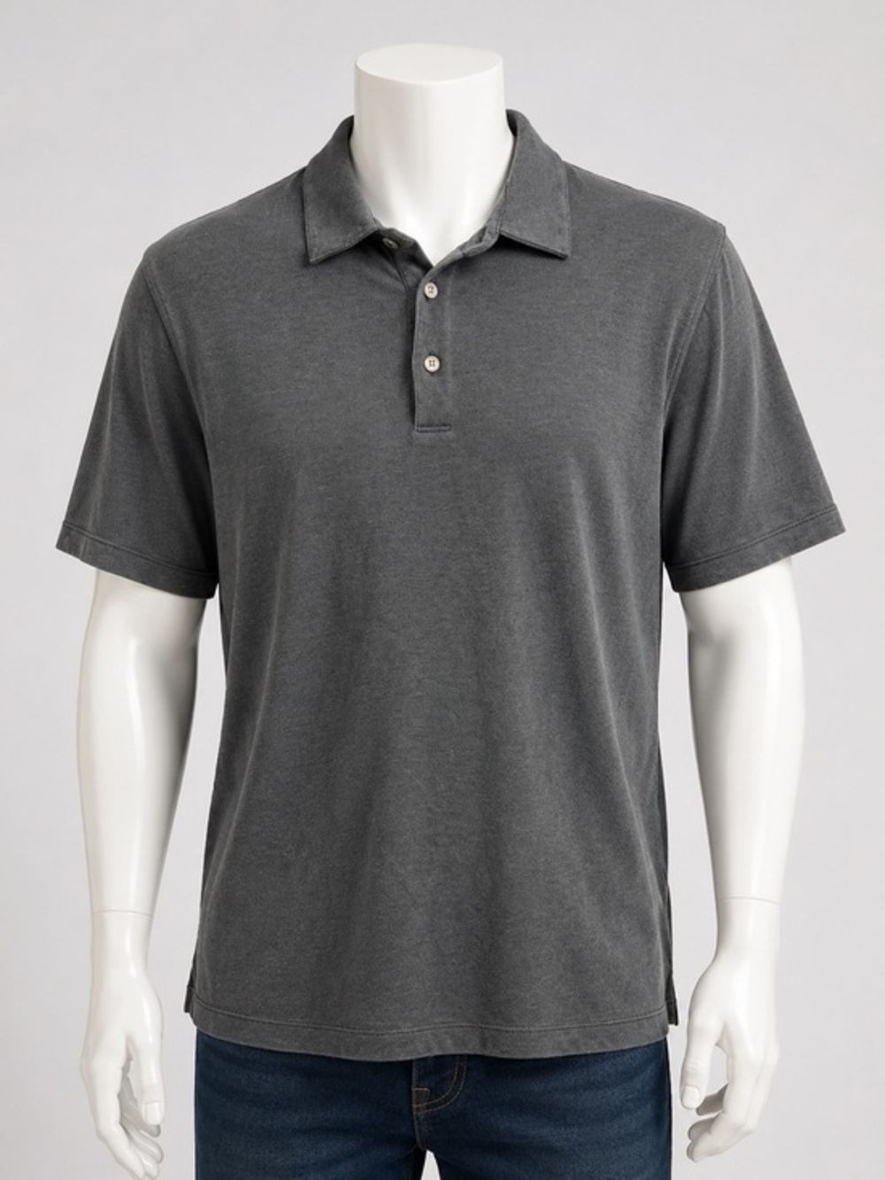 Theory Bron C Anemone Modal Blend Polo Shirt XXL Dark Gray Luxury Minimalist